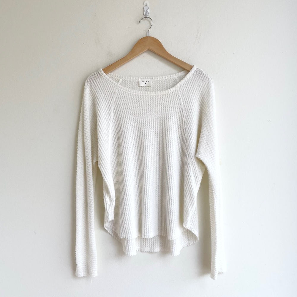 Everly Waffle Knit Scoop Hem Top